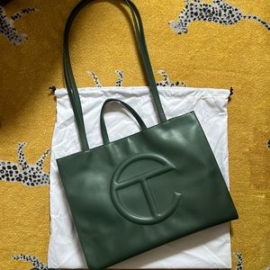 Like new authentic Telfar large tote olive green